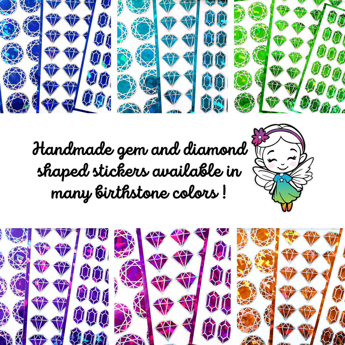 Set of 40 Black Diamond Stickers - Sparkly Gemstone Decals for Journals, Gifts & Scrapbook Embellishments
