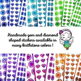 Set of 40 Black Diamond Stickers - Sparkly Gemstone Decals for Journals, Gifts & Scrapbook Embellishments