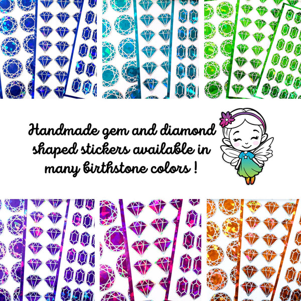 Set of 40 Black Diamond Stickers - Sparkly Gemstone Decals for Journals, Gifts & Scrapbook Embellishments