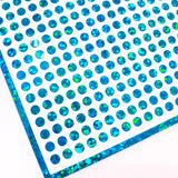 Turquoise Glitter Dot Stickers, set of 560, two dot sizes 2mm and 1/4 dots for meal choice, journals, planners, calendars, charts and crafts