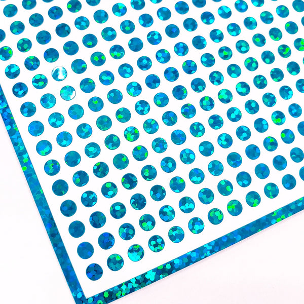 Turquoise Glitter Dot Stickers, set of 560, two dot sizes 2mm and 1/4 dots for meal choice, journals, planners, calendars, charts and crafts
