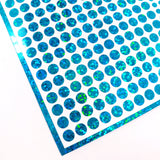 Turquoise Glitter Dot Stickers, set of 560, two dot sizes 2mm and 1/4 dots for meal choice, journals, planners, calendars, charts and crafts