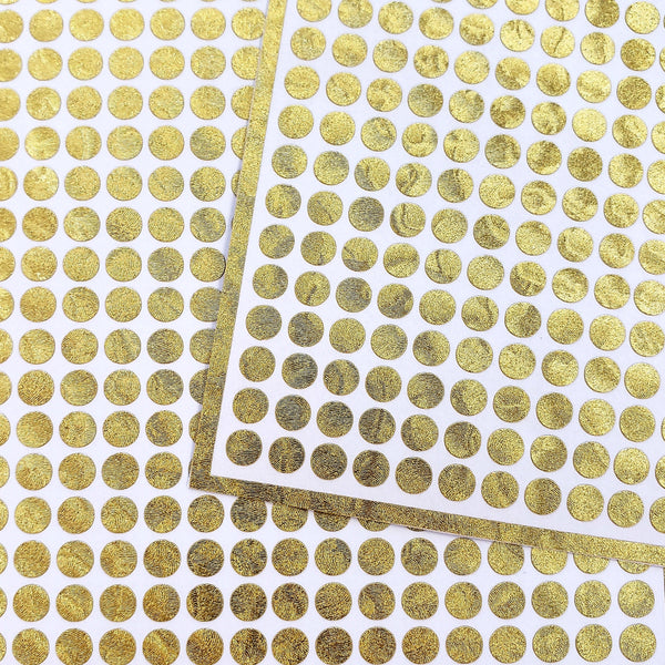 Small Metallic Dot Stickers, set of 368 gold, silver or copper dot vinyl decals for wedding meal choice, place cards and seating charts.