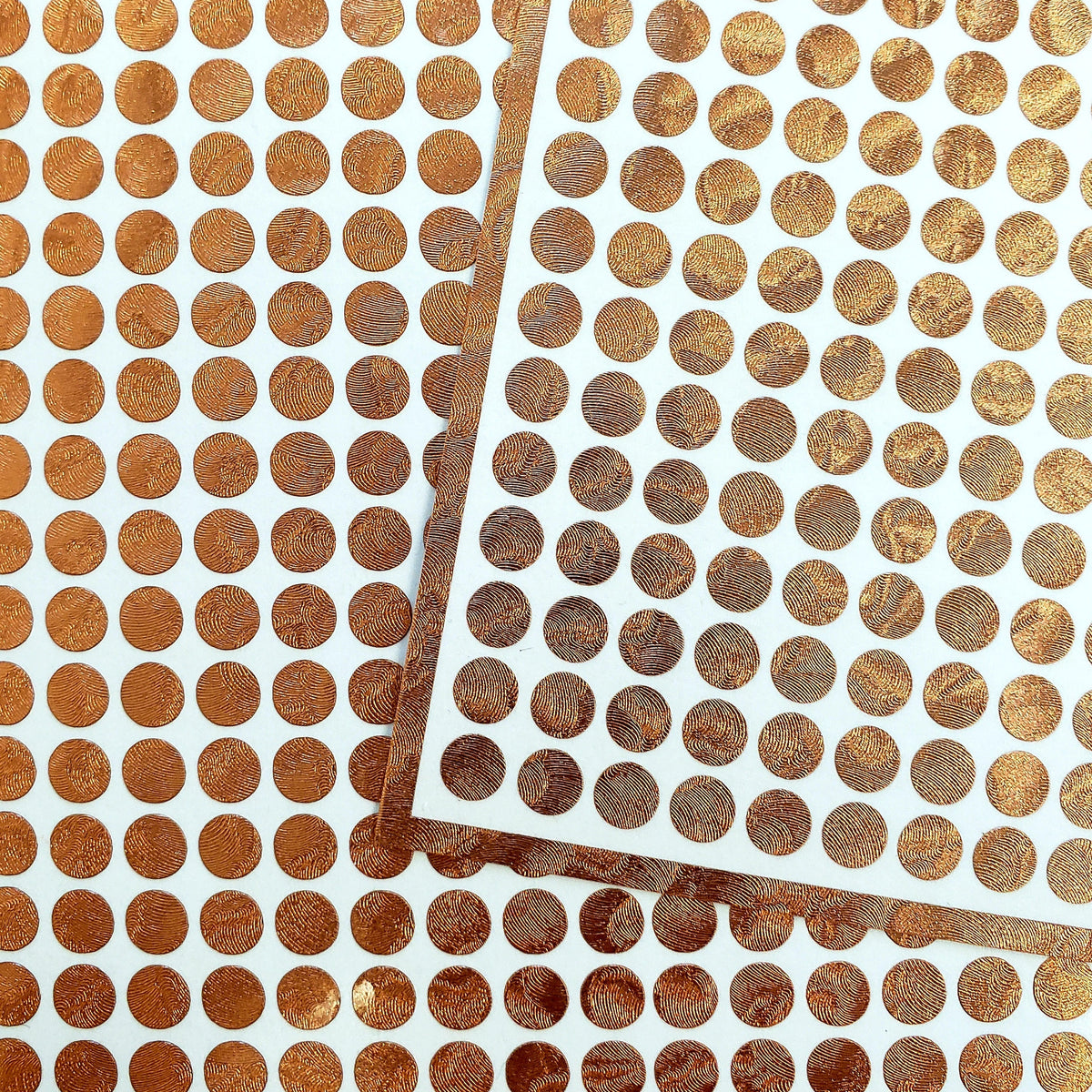 Small Metallic Dot Stickers, set of 368 gold, silver or copper dot vinyl decals for wedding meal choice, place cards and seating charts.