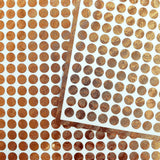 Small Metallic Dot Stickers, set of 368 gold, silver or copper dot vinyl decals for wedding meal choice, place cards and seating charts.