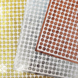 Small Metallic Dot Stickers, set of 368 gold, silver or copper dot vinyl decals for wedding meal choice, place cards and seating charts.