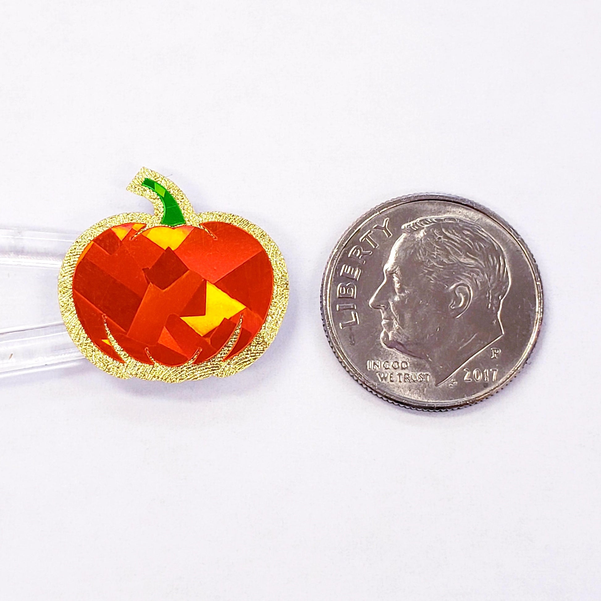 Pumpkin Stickers, set of 54 small sparkly orange pumpkin vinyl decals for fall paper crafts, journals, Autumn weddings, Halloween stickers.