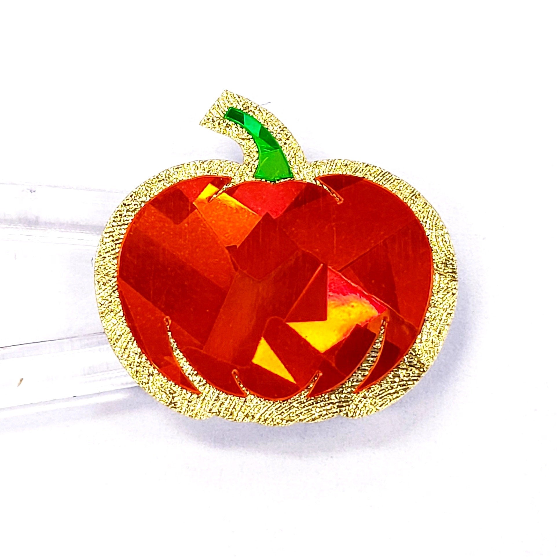 Pumpkin Stickers, set of 54 small sparkly orange pumpkin vinyl decals for fall paper crafts, journals, Autumn weddings, Halloween stickers.