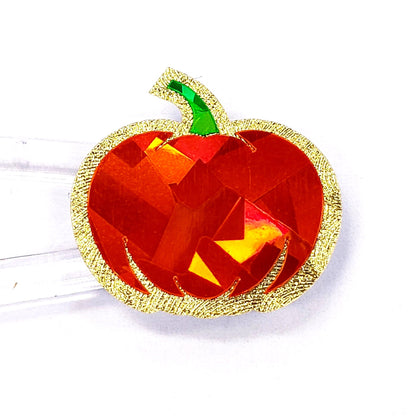 Pumpkin Stickers, set of 54 small sparkly orange pumpkin vinyl decals for fall paper crafts, journals, Autumn weddings, Halloween stickers.