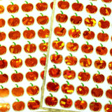 Pumpkin Stickers, set of 54 small sparkly orange pumpkin vinyl decals for fall paper crafts, journals, Autumn weddings, Halloween stickers.
