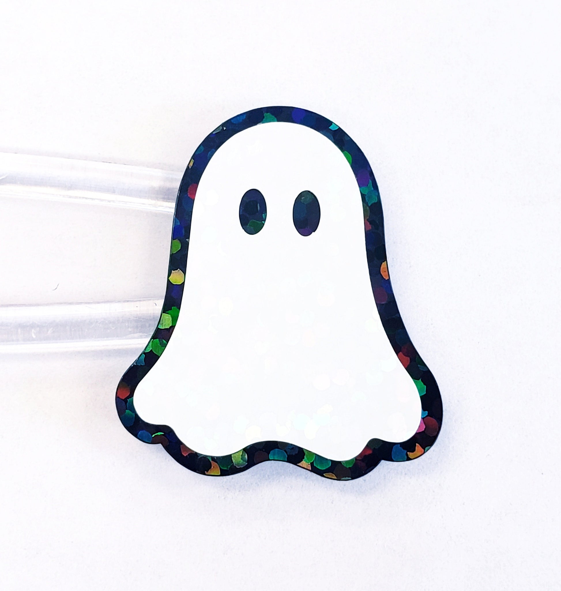 Ghost Stickers, set of 30 sparkly ghostie stickers for Halloween decor, trick or treat bags, paper crafts and scrapbook pages.