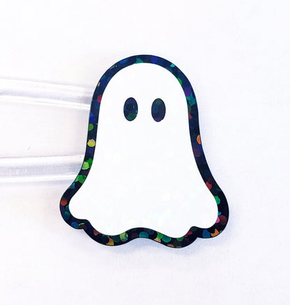 Ghost Stickers, set of 30 sparkly ghostie stickers for Halloween decor, trick or treat bags, paper crafts and scrapbook pages.