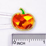 Pumpkin Stickers, set of 54 small sparkly orange pumpkin vinyl decals for fall paper crafts, journals, Autumn weddings, Halloween stickers.