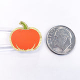 Orange Pumpkin Stickers, set of 54 small pumpkin vinyl decals for fall paper crafts, journals, Autumn weddings, Halloween stickers.