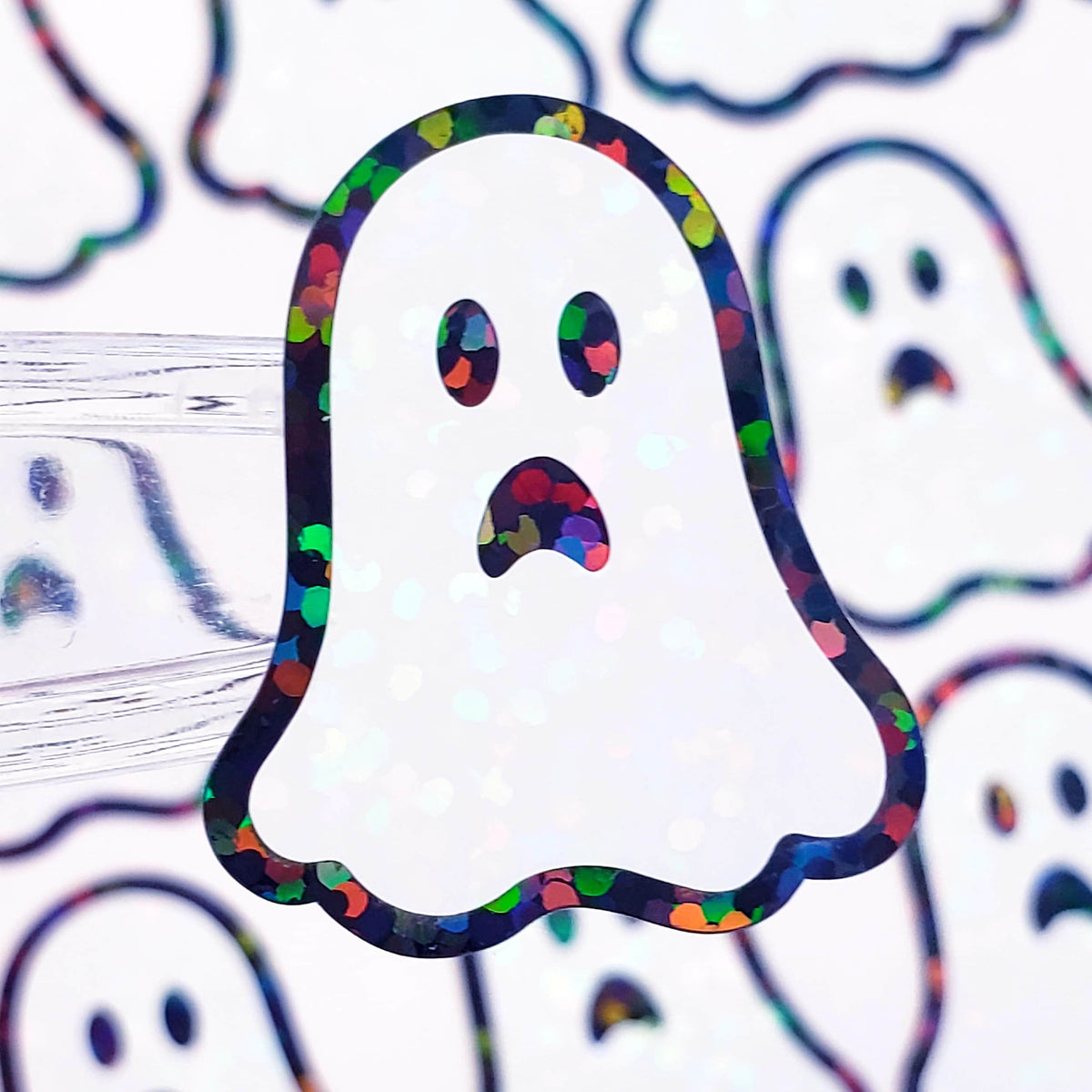 Ghosts Die Cut Sticker Set for Halloween crafts, Trick or Treat bags, spooky season stickers.