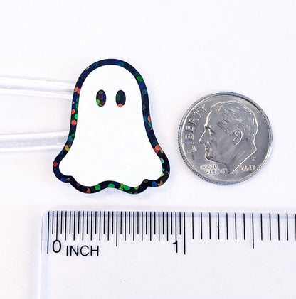 Ghost Stickers, set of 30 sparkly ghostie stickers for Halloween decor, trick or treat bags, paper crafts and scrapbook pages.