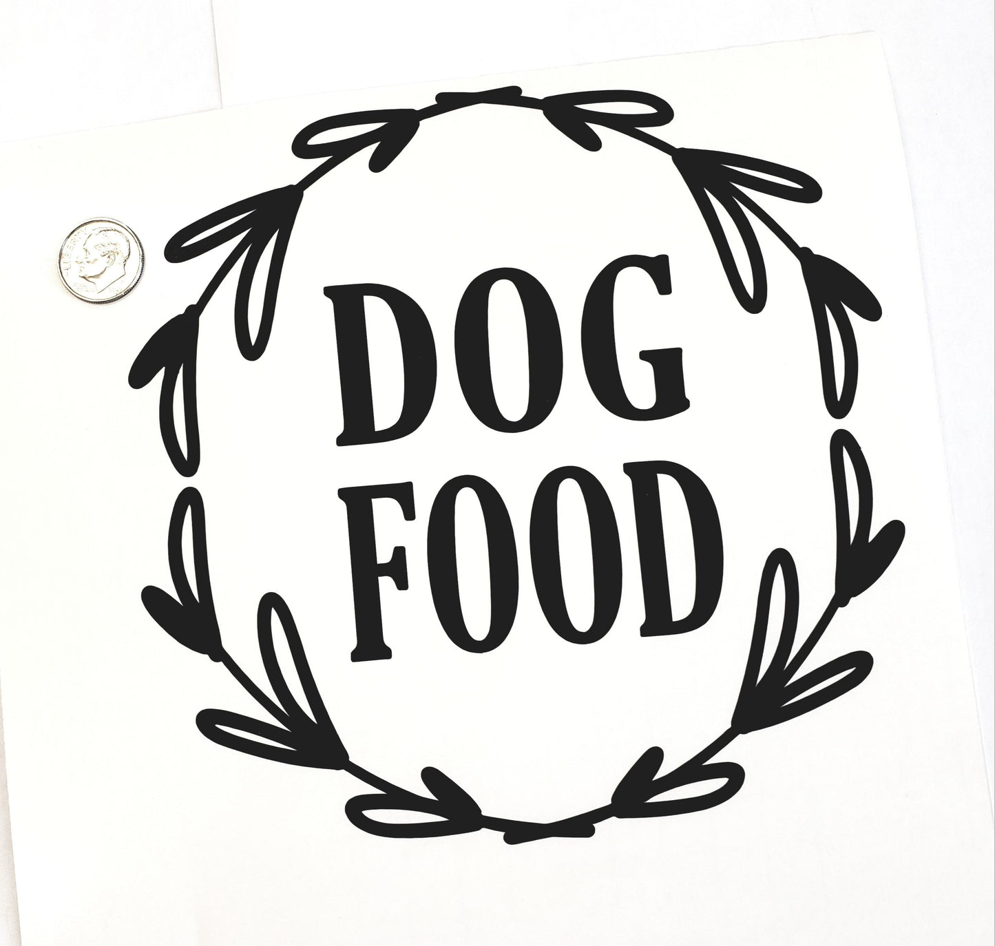 Dog Food Decal, computer cut vinyl sticker, pet dry food storage label, organized home pantry, dog food container decal