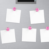 Set of 6 Cute Pink Cupcake Sprinkles Round Button Fridge Magnet Set, black metal tin included