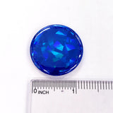 Set of 6 Sapphire Blue Round Button Fridge Magnet Set, black metal gift tin included