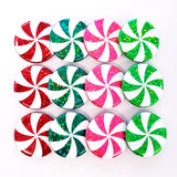 Peppermint Magnets, set of 6, red and white Christmas decor for fridge, file cabinets and lockers. Holiday gift, stocking stuffer.