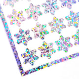 Silver Snowflake Stickers, set of 56 sparkly snow embellishments for Christmas gift tags, winter decor and holiday cards. Size of each 3/4