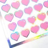 Valentine's Day pink heart stickers, Set of 150 mini hearts for notecards, envelopes, journals and scrapbook page embellishments.