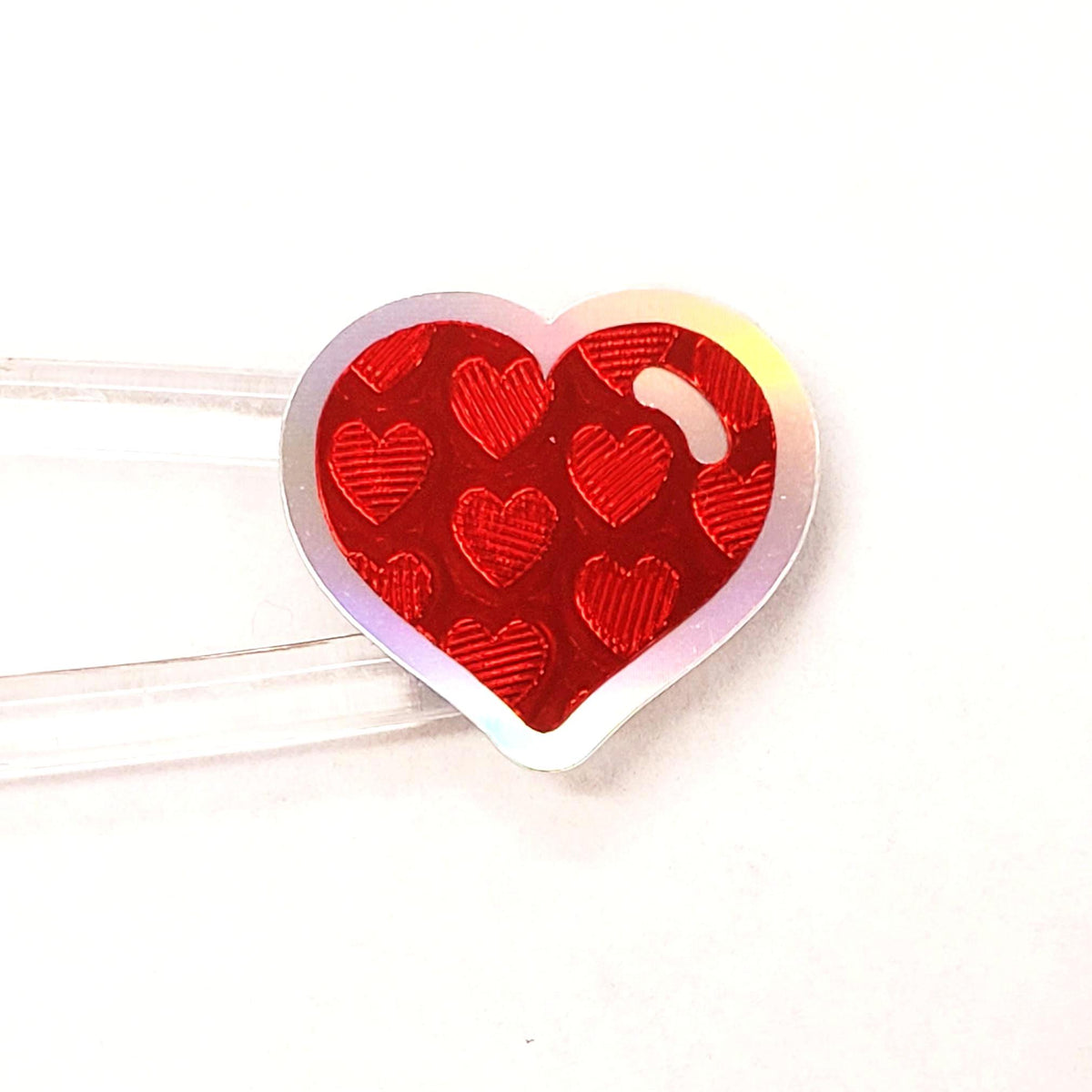 Red Heart Stickers for Valentine's Day, set of 60 small heart decals for cards, envelopes, junk journals, and scrapbook embellishments.
