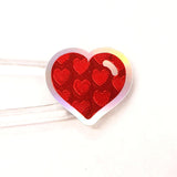 Red Heart Stickers for Valentine's Day, set of 60 small heart decals for cards, envelopes, junk journals, and scrapbook embellishments.