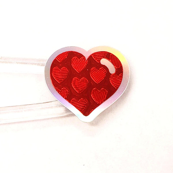 Red Heart Stickers for Valentine's Day, set of 60 small heart decals for cards, envelopes, junk journals, and scrapbook embellishments.