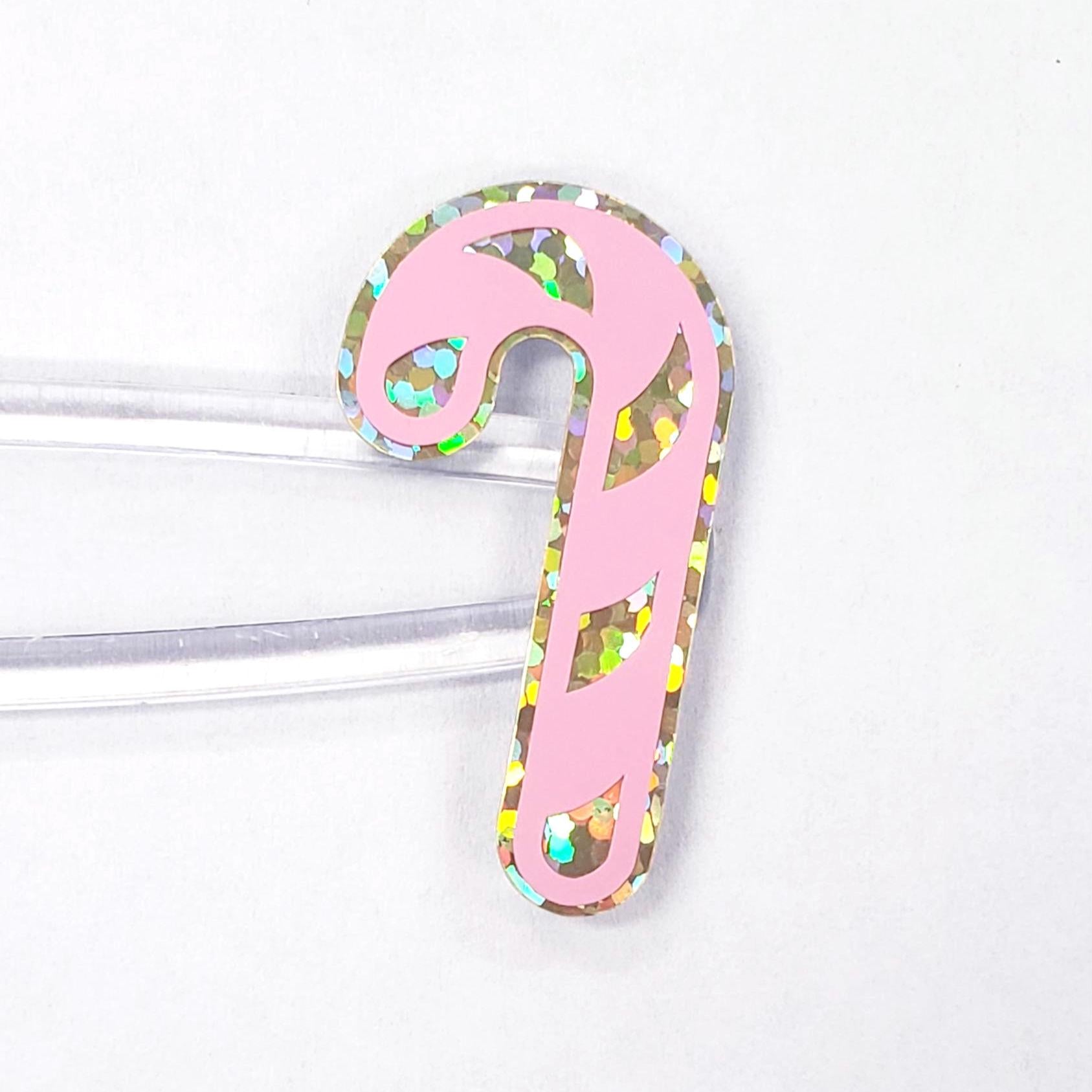Pastel Candy Cane Stickers, set of 30 Christmas peppermint stickers for holiday cards, ornaments, paper stationery, gift tags and wrap.