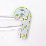 Pastel Candy Cane Stickers, set of 30 Christmas peppermint stickers for holiday cards, ornaments, paper stationery, gift tags and wrap.