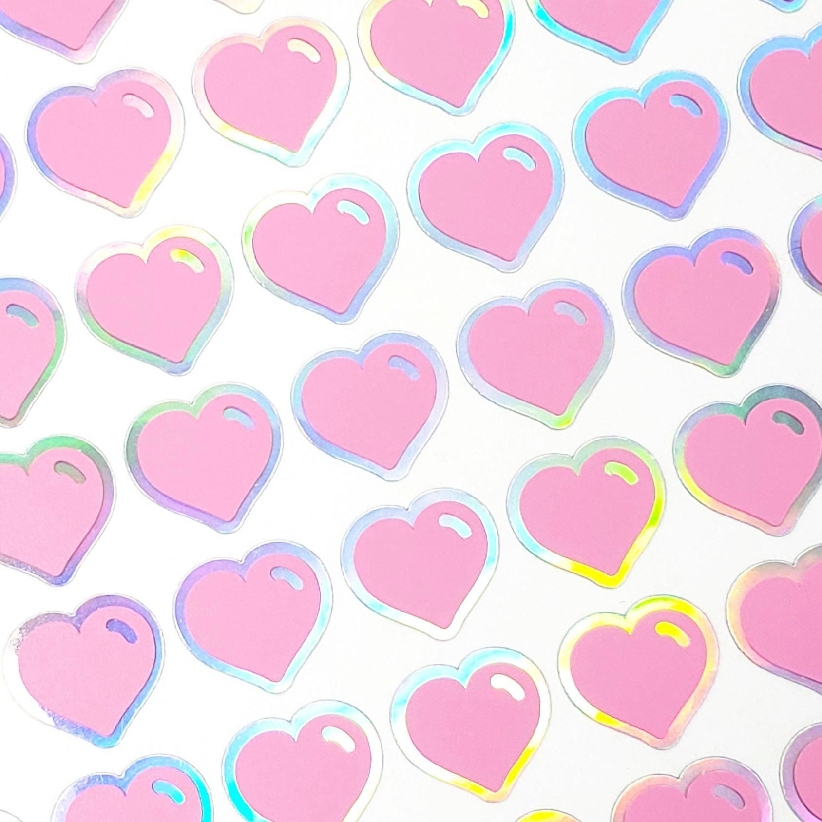 Valentine's Day pink heart stickers, Set of 150 mini hearts for notecards, envelopes, journals and scrapbook page embellishments.