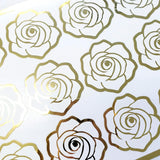 White Roses Sticker Sheet, set of 15 romantic flowers for spring wedding, envelopes, notebooks, journals, phone cases, laptops and crafts.