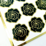 Black Roses Sticker Sheet, set of 15 romantic flowers for goth wedding, envelopes, notebooks, journals, phone cases, laptops and crafts.