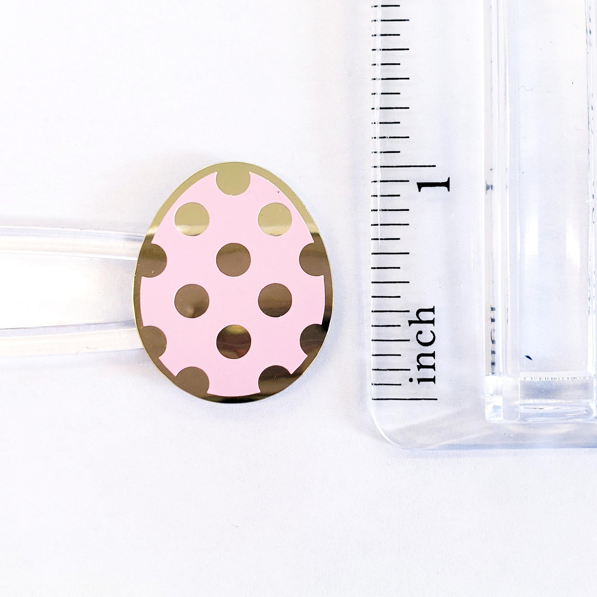Pretty Pastel Easter Egg Stickers, set of 30 colorful polka dot egg decor for cards, journals and scrapbook embellishments. Gold outline.
