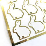 White Easter Bunny Stickers, set of 30 cute vinyl bunnies for Spring crafts, Easter baskets and cards.