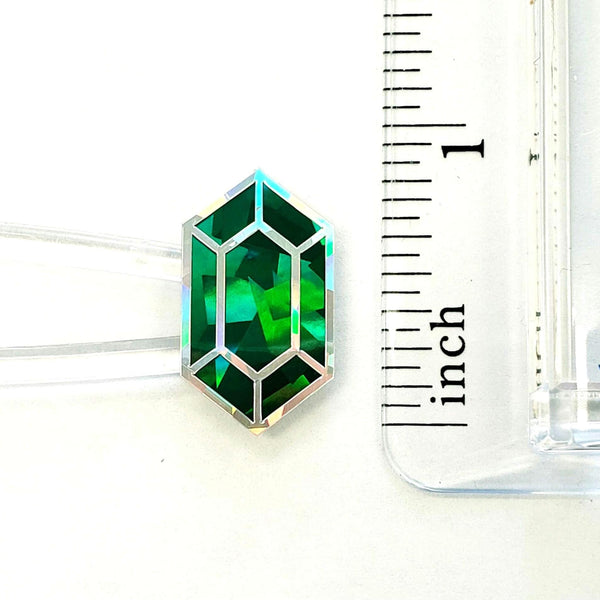 Green rupee stickers, set of 36, May birthstone.