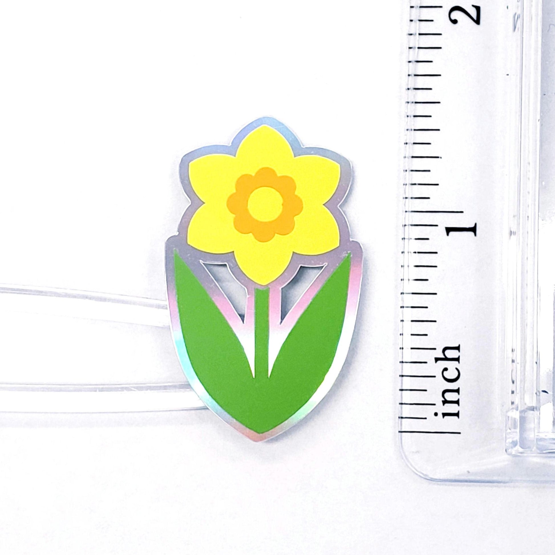 Daffodil Flower Stickers, set of 20 Spring Blooms for Easter Cards, gift tags, garden journals and plant stake label, gift for Mom. Silver