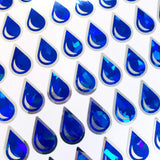 Rain Stickers, set of 64 dark blue teardrop shaped stickers for weather tracker, school science project, water plants and drink reminder.