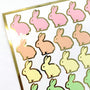 Easter Bunny Stickers, set of 30 cute pastel rainbow color rabbit stickers for Spring crafts, Easter decor and cards.