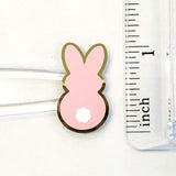 Pastel Rainbow Bunny Stickers, set of 42 Easter Rabbit stickers for spring decor, cards, gift tags and scrapbook pages. Gold outline.