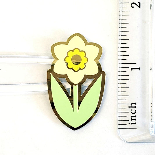 Yellow Daffodil Flower Stickers, set of 20 Spring Blooms for Easter Cards, garden journals and plant stake label, gift for Mom. Gold outline