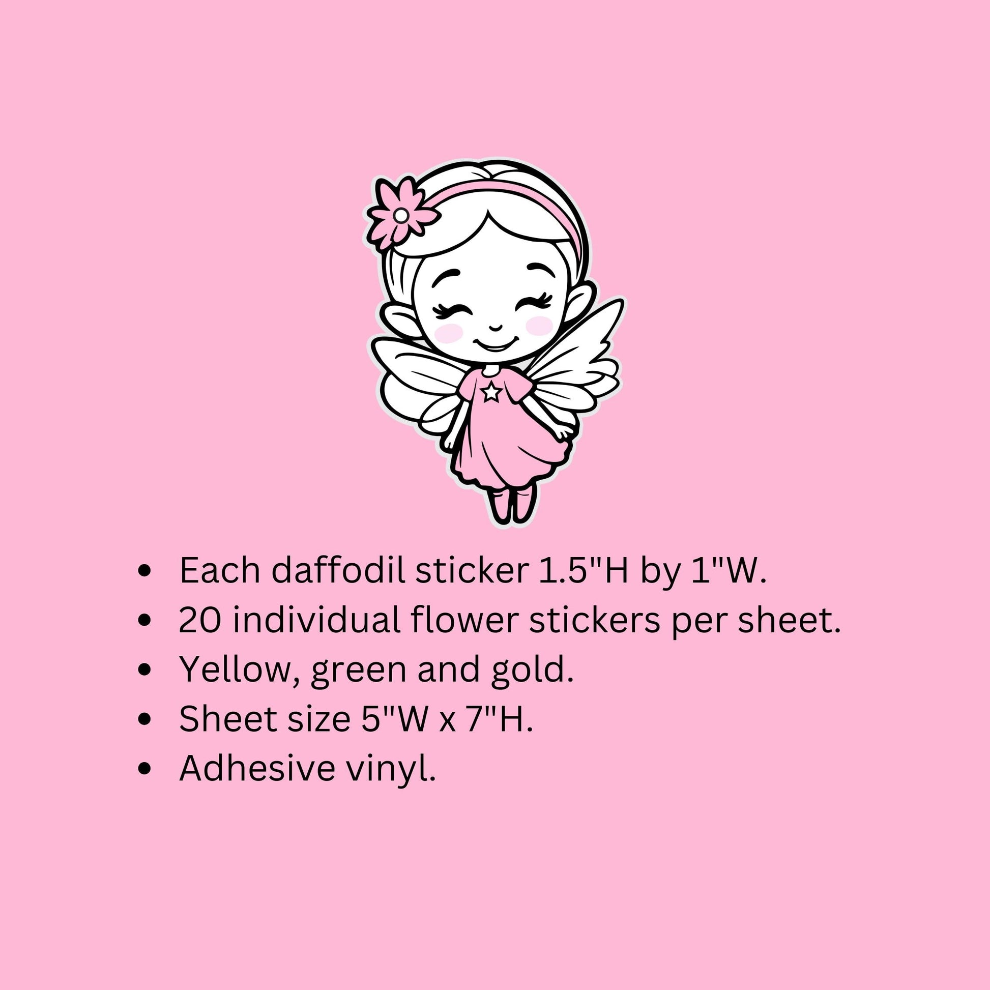 Yellow Daffodil Flower Stickers, set of 20 Spring Blooms for Easter Cards, garden journals and plant stake label, gift for Mom. Gold outline