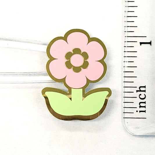 Pastel Pink Daisy Flower Stickers, set of 28 small spring bloom decals for scrapbook pages, cards, envelopes and journal embellishments.