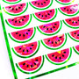 Bright Pink Watermelon Stickers, set of 24 sparkly summer fruit vinyl decals. Larger size