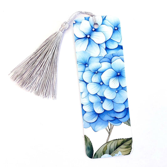 Blue Hydrangea Flower Bookmark