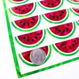 Watermelon Slice Stickers, set of 24 sparkly summer fruit vinyl decals. Larger size