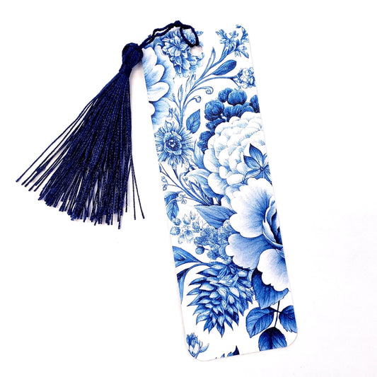 Blue Floral Toile Bookmark
