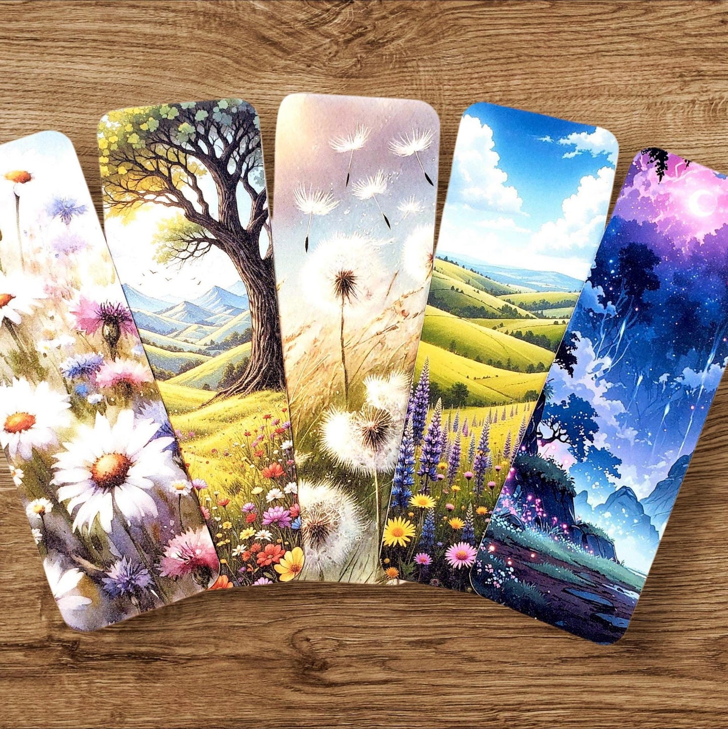 Apple Tree Branch Bookmark with tassel, double-sided