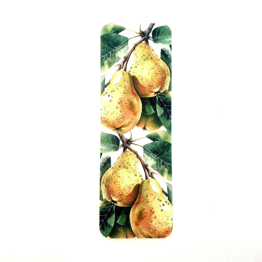Pear Tree Branch Printed Bookmark with tassel, double-sided